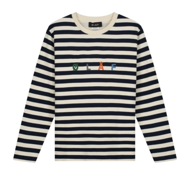 Tee Olaf Men Stripe Sans LS White / Blue