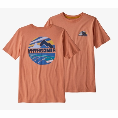 T-Shirt Patagonia Boys Graphic Organic Fitz Roy Rights Melon Colored