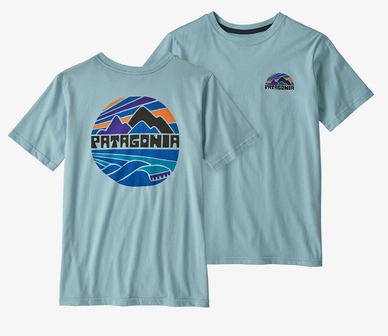 T Shirt Patagonia Garçon Graphic Organic Fitz Roy Rights Big Sky Blue