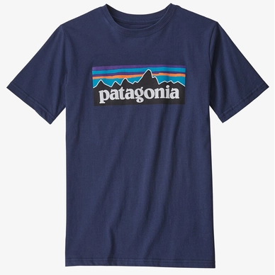 T-Shirt Patagonia Garçon P6 Logo Organic New Navy