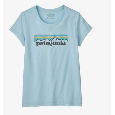 T-shirt Patagonia Filles Pastel P6 Logo Organic Fin Blue