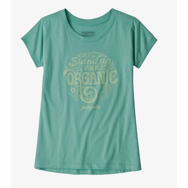 T Shirt Patagonia Filles Graphic Organic Root Revolution Light Beryl Green