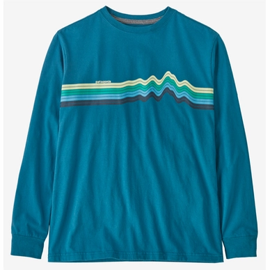 Long sleeve Patagonia Kids Regenerative Organic Cotton Graphic Ridge Rise Stripe Wavy Blue '23