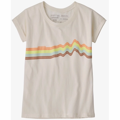 T-Shirt Patagonia Girl Regenerative Organic Certified Cotton Graphic Ridge Rise Stripe Birch White