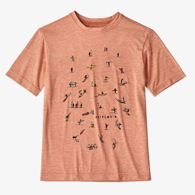 T-shirt Patagonia Garçon Cap Cool Daily Paddle Pack Mellow Melon