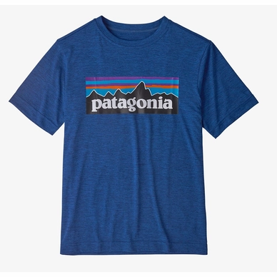 T-Shirt Patagonia Boys Cap Cool Daily P6 Logo Superior Bleu X Dye