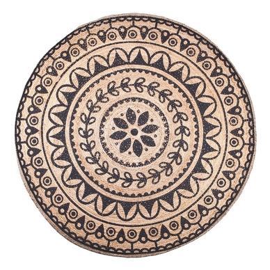 Vloerkleed By-Boo Jute Round Black (220 x 220 cm)