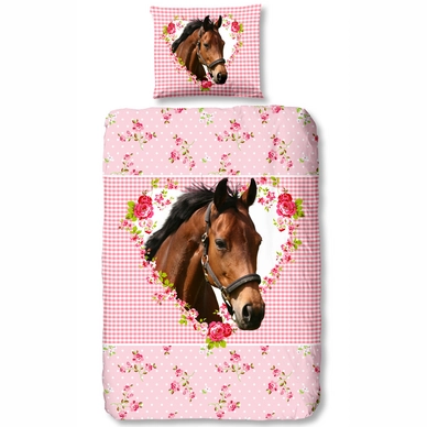 Dekbedovertrek Good Morning Kids Horse Pink Katoen