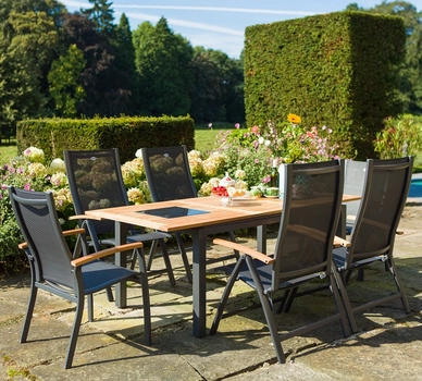 Tuinstoel Hartman Belcampo Recliner Teak FSC 100% Grijs