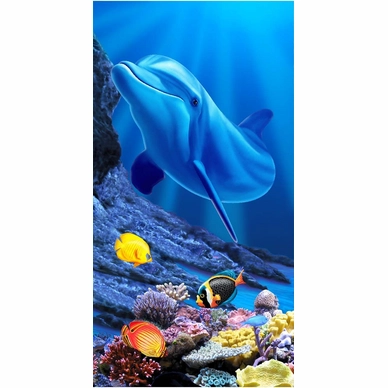 Strandtuch Delfin unter Wasser XL