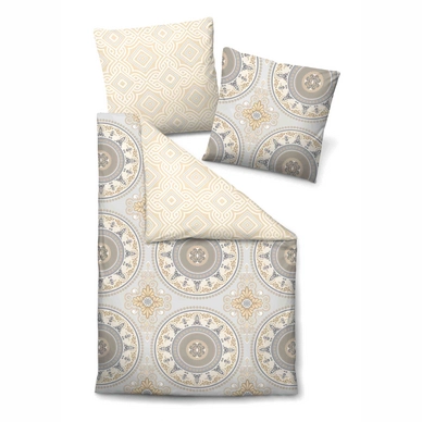 Bettwäsche Biberna Mandala Grau Mako-Satin