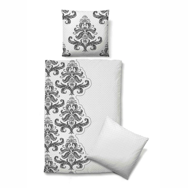 Bettwäsche Biberna Dentelle Grau Mako-Satin