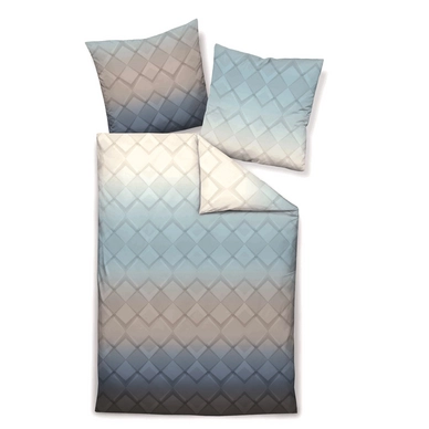 Bettwäsche Biberna Rames Blau Mako-Satin