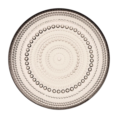 Piatto piano Iittala Kastehelmi 17 cm, Goccia di rugiada, Vetro, Beige Lino