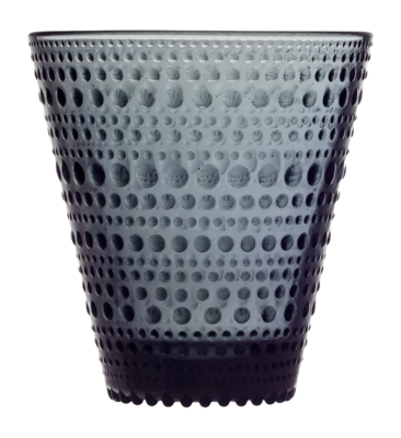 Bicchiere acqua Iittala Kastehelmi 300 ml, Set di 2 Tumbler, Vetro, Grigio scuro