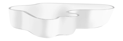 Ciotola decorativa Iittala Alvar Aalto 26 x h 5 cm, Vetro opalino bianco