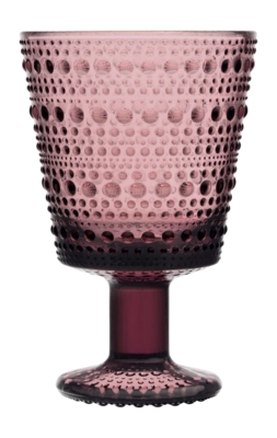 Bicchiere Goblet Iittala Kastehelmi 260 ml, Set di 2 Calici, Vetro, Rosa Calluna