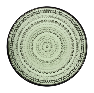 Piatto piano Iittala Kastehelmi 17 cm, Goccia di rugiada, Vetro, Verde Pino