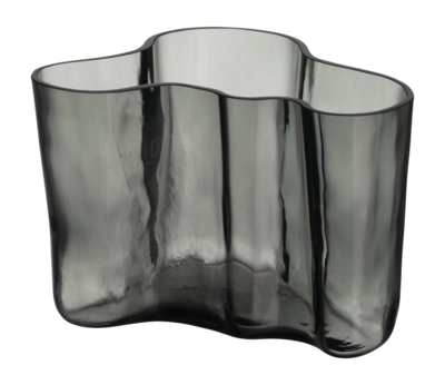 Vaso di vetro Iittala Alvar Aalto h 14 cm, Grigio scuro