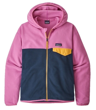 Gilet Patagonia Fille Micro D Snap T Jacket New Navy Marble Pink