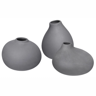 Vaas Blomus Nona Pewter (set van 3)