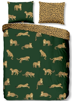 Dekbedovertrek Good Morning Leopards Green Katoen