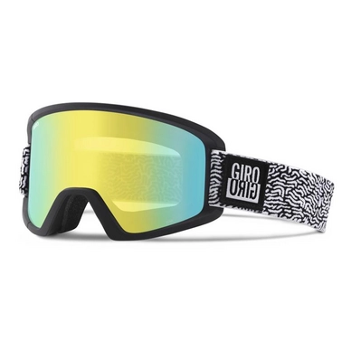 Skibrille Giro Semi Black White Squiggle Loden Yellow Yellow