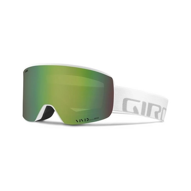 Skibril Giro Axis White Wordmark Vivid Emerald /Vivid Infrared