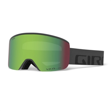 Skibril Giro Axis Grey Wordmark Vivid Emerald / Vivid Infrared