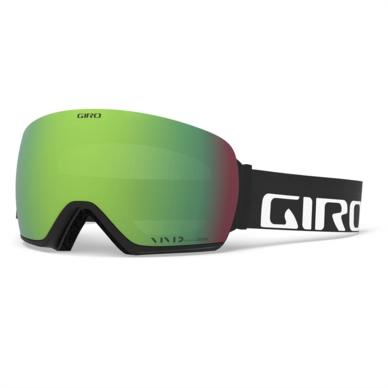 Skibril Giro Article Black Wordmark Vivid Emerald / Vivid Infrared