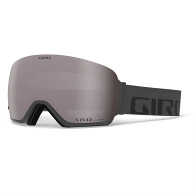 Skibril Giro Article Grey Wordmark Vivid Onyx / Vivid Infrared