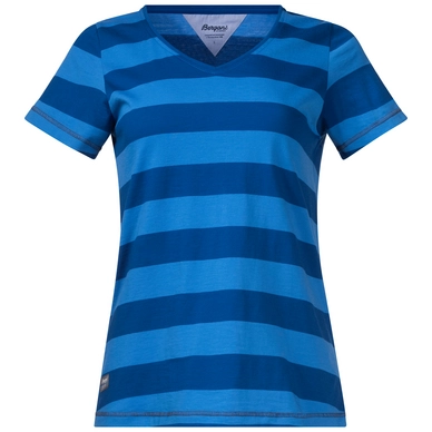 T-Shirt Bergans Bastoy Classic Blue Cloud Blue Striped Damen