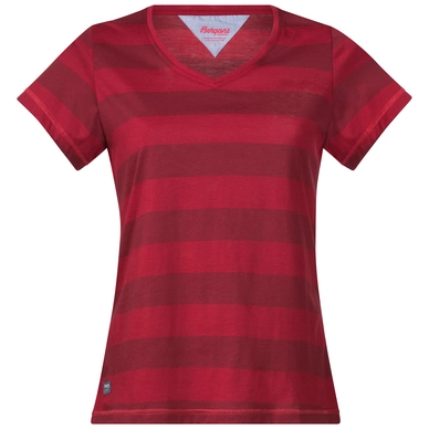 T-Shirt Bergans Femme Bastoy Lady Red Burgundy Striped Strawberry