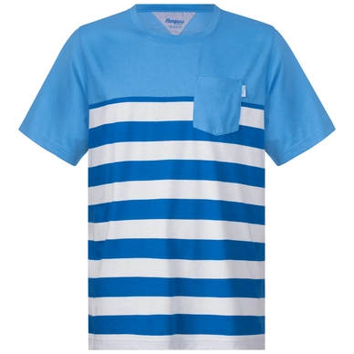 T-Shirt Bergans Lyngor White Fjord Striped Summersky Herren