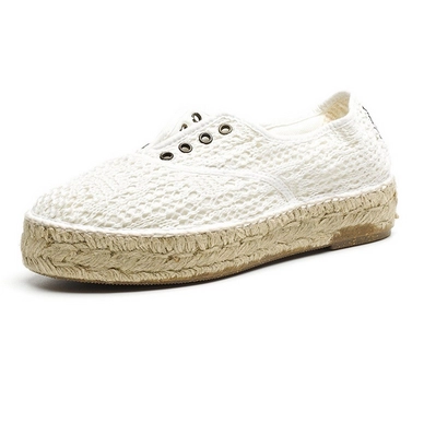 Sneaker Natural World Ingles Yute Rejilla Tintado Weiß