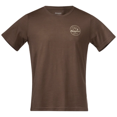 T-Shirt Bergans Homme Graphic Wool Forest Brown Chalk Sand