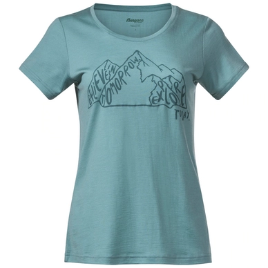 T-Shirt Bergans Femme Graphic Wool Tee Light Forest Frost Forest Frost