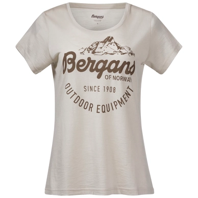 T-Shirt Bergans Women Graphic Wool SS Chalk Sand Forest Brown
