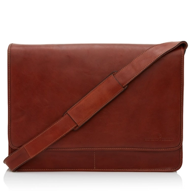 Laptoptas Castelijn & Beerens Verona Lichtbruin Posttas 15,6"