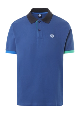 Polo North Sails Men SS Polo Graphic Ocean Blue