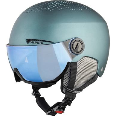 Skihelm Alpina Arber Visor Petrol Green Matt