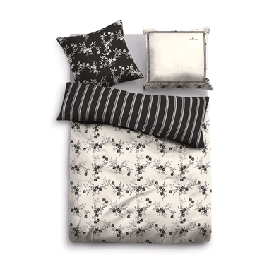 Bettwäsche Tom Tailor Mako-Satin Black Flowers