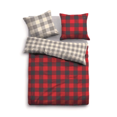 Bettwäsche Tom Tailor Mako-Satin Karo Rot