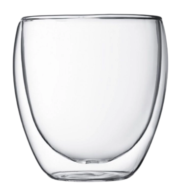 Bicchiere caffe doppio vetro multiuso Bodum Pavina 250 ml, Set da 6, Trasparente