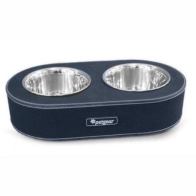 Voer- of Drinkbak Petgear Zwart Dubbel Rond