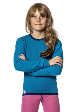Ondershirt Woolpower Kids Crewneck 200 Light Blue