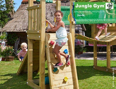 Speelset Jungle Gym Jungle Cabin + Bridge Rood