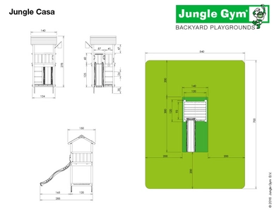 Speelset Jungle Gym Jungle Casa + Balcony Groen