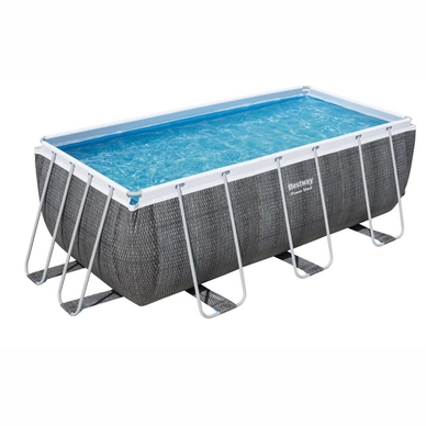 Zwembad Bestway Power Steel Set Rechthoek Rotan 412