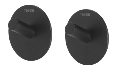 Handtuchhaken Tiger Rondo Matt Schwarz (Set von 2)